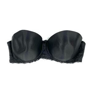 Avon Black Floral Lace Strapless Bra